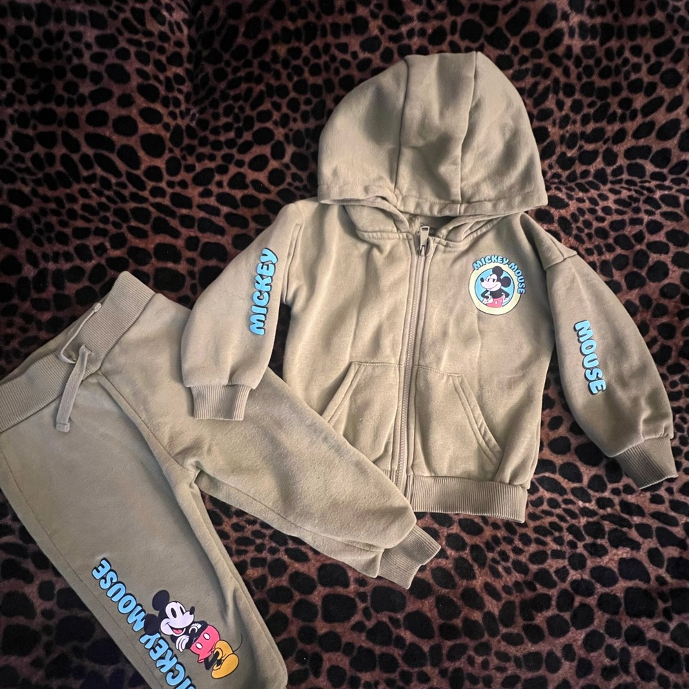Disney Olive Green Mickey Mouse Tracksuit